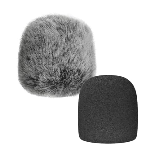 Cubilux Foam Cover & Furry Windscreen Pack Compatible with Shure SM57 Microphone, MIC Wind Muff, Windshield, Dead Cat, Pop Filter,Muff Windshield Windjammer Deadcat for Shure SM57 Microphone