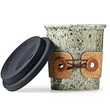 Cormomu Coffee Travel Mug, Spill Proof Coffee Tumbler, Microwave & Dishwasher Safe, Large Porcelain Coffee Cup, Tea Mug with Lid, Coffee Gifts for Men & Women, 13.5oz