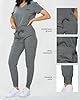 Monarch Uniforms Slim Fit Stretchy Scrubs Women's Jogger Scrub Set Slim Jogger Scrubs with Tuck-In Top for Women (HEATHER GREY-L) #4
