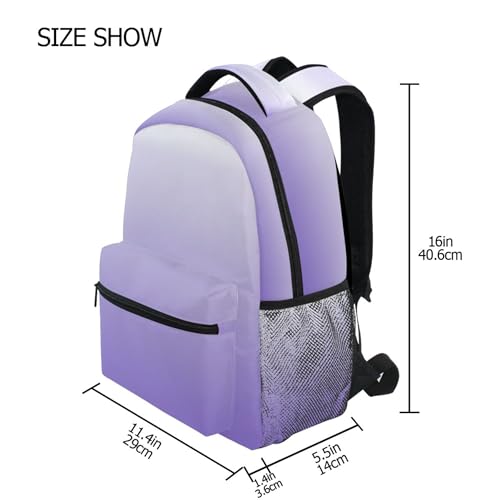 Gradient Light Purple Backpack for Boy Girl Bookbag School Bag Daypacks for Women4