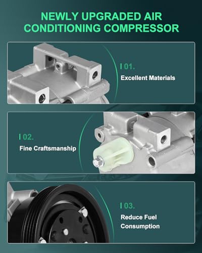 Image of SCITOO AC Compressor fit for Mercury Villager 3.0L 1993-1998 | Fast Cooling, Ultra Low Noise (≤72 dB)Air Conditioner Compressor with Clutch, Easy Installation, 154784 667877 58139 6511451