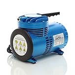 Wiltec Compressore per aerografo AS06 con membrana, silenzioso e oil free 3,5 bar