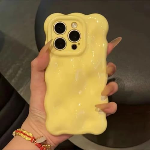 Coque arrière iPhone 14 Pro Max antichoc vagues jaune pour vos sorties urbaines