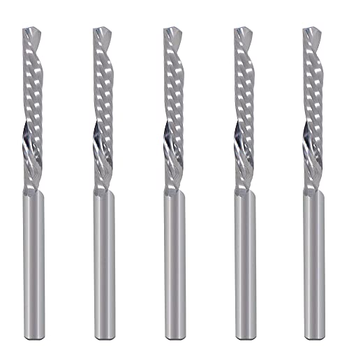 Fraise hélicoïdale CNC 1/8 pour acrylique et PVC en lot de 5