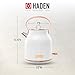 Haden Heritage 1.7 Liter Stainless Steel Electric Kettle, Hot Water Kettle with 360-Degree Base and Auto Shutoff, Ivory & Copper