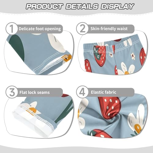 Toddler Girls Leggings Printed Yoga Pants Leggings Short Brush Cartoon Flowers for Kids3