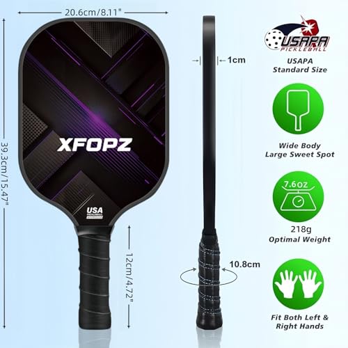 Image of Xfopz Pickleball Paddles Set, Glass Fiber USAPA Approved Pickle Ball Paddle Indoor Outdoor Rackets Pickleballs Racquet Gifts (X)