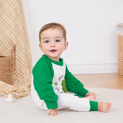 My First St. Patrick's Day Baby Girl Boy Outfit Clover Pattern Jumpsuit Romper Onesie Newborn Irish Day Clothes2