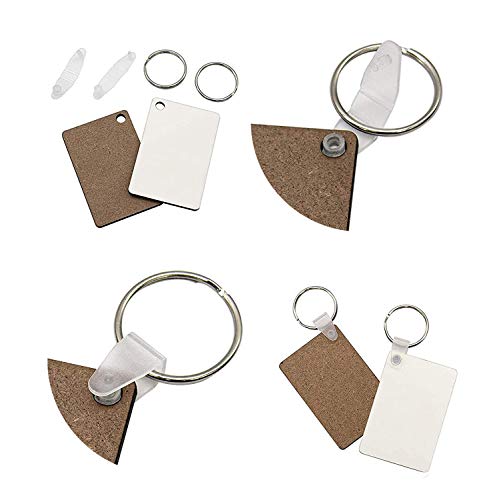 30 Pcs Wooden Sublimation Heat Transfer Diy Blanks Keychains Mdf Single-Side Rectangle Cards Christmas Ornaments Pendants Decoration For Diy Photos Pictures Id Name Tags #TOP4