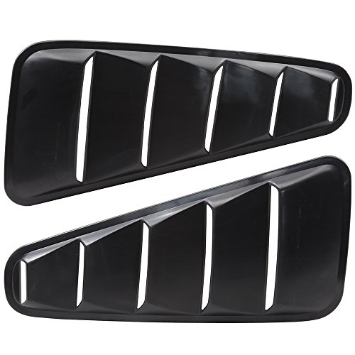 Window Louver Compatible with 2010-2014 Ford Mustang, PP Rear/Side Window Scoop Cover Sun Shade by IKON MOTORSPORTS, 2011 2012 2013