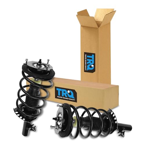 Image of TRQ Front Driver and Passenger Side Strut and Spring Assembly Set Loaded Pre-Assembled Coil Spring Spring Seat Spring Isolator Compatible with 97-02 Lincoln Continental without Air Suspension