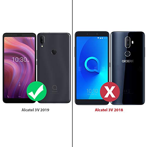 Tjs [3-Pack] Compatible With Alcatel 3V 2019 [Screen Coverage][Tempered Glass] Case Friendly Screen Protector Anti-Fingerprint, Bubble Free (Not Fit Alcatel 3V 2018) (Clear) #TOP1