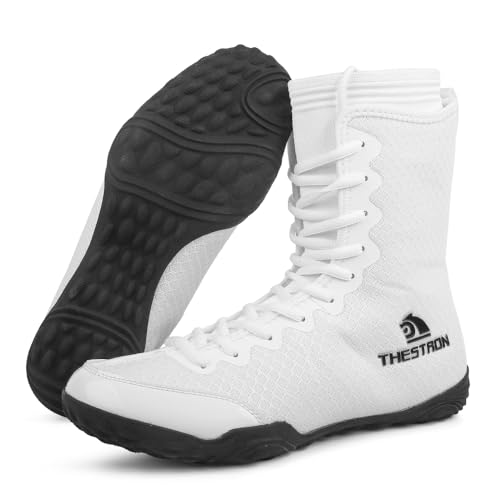 Image of THESTRON Men's Professional Boxing Wrestling Shoes Breathable Fighting Training Boots Male Combat Shoes Man High Top Fitness Sports Sneakers