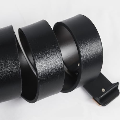 Aurolran Men&Womens Leather Dress Belt Business Automatic Buckle Belt Color:Black Silver Gold thumb #2
