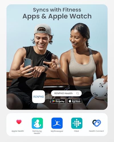 Image of RENPHO Smart Scale for Body Weight, FSA&HSA Eligible, 8-Electrode Digital Bathroom Scale with BMI Body Fat Muscle Mass, Body Composition Analyzer, Larger Platform, MorphoScan Base