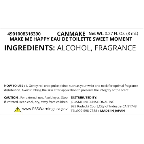 Image of CANMAKE Make Me Happy Eau De Toilette - Rollerball Compact Scent Perfume - 0.3 fl oz (8 ml) (Sweet Moment)