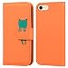 Ailisi Coque pour iPhone 7/iPhone 8/iPhone SE 2020(4,7 Pouces), Mignon Cartoon Animal Grenouille Etui Portefeuille en Cuir PU Housse avec Fermeture Magnétique, Emplacements de Cartes -Orange