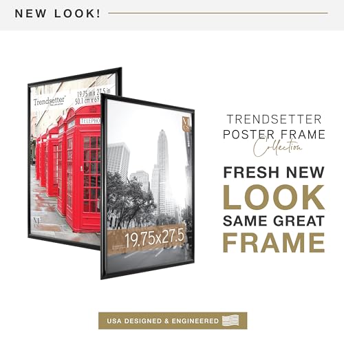 MCS Trendsetter 19.75x27.5 Poster Frame Black High-Gloss, Vertical & Horizontal Wall Hanging Large Picture Frame for Photos, Posters & Art Prints (1-Pack)