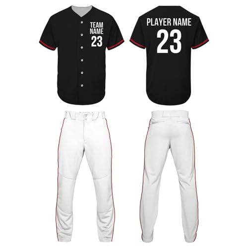 Uniforme de béisbol universitario personalizado, camiseta de manga corta y sin mangas con nombre y número