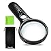 Wapodeai Magnifying Glass with Light, 3X 45X High Magnification, LED Handheld Lighted Magnifier, Suitable for Reading, Jewellery, Crafts, Lnspection, Science etc(Black)