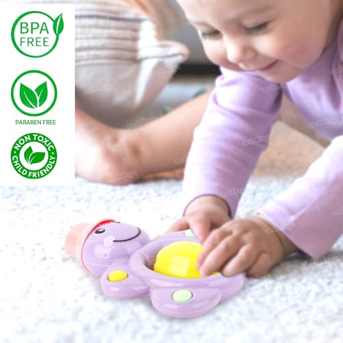 Image of Zest 4 Toyz Baby Rattle Toy Set 6 Piece BPA Free Non Toxic Colorful Rattles with Sound and Round Edges for Early Learning Development Play Gift Set for Kids