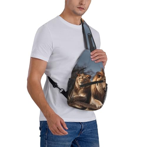 Mochila tipo Sling Crossbody Negra para Senderismo miniatura 7