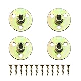 4 Sets Furniture Legs Mounting Plates with Hanger Bolts Screws Great for Furniture Leg,Chair, Sofa,Cabinet,Couche, Set of 4