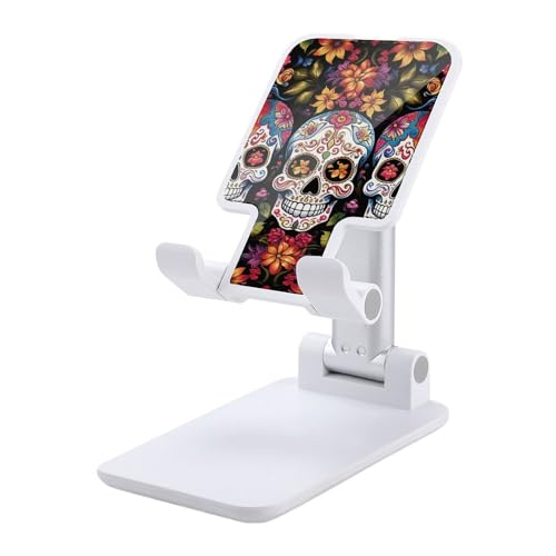 Support de téléphone bureau motif crânes et fleurs finitions soignées