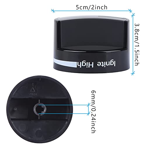 Image of W10339442 Whirlpool Stove Knobs, Cooktop Surface Burner Control Knobs Black Replacement Compatible with Whirlpool Gas Range /Stove /Oven, Replaces WPW10339442 PS11753188 (4packs)