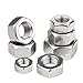 Xiedeai Hexagon Head Lock Nuts - Stainless Steel Metric Thread Hex Lock Nut Hardware Fasteners Tools M10 x 1.25 mm