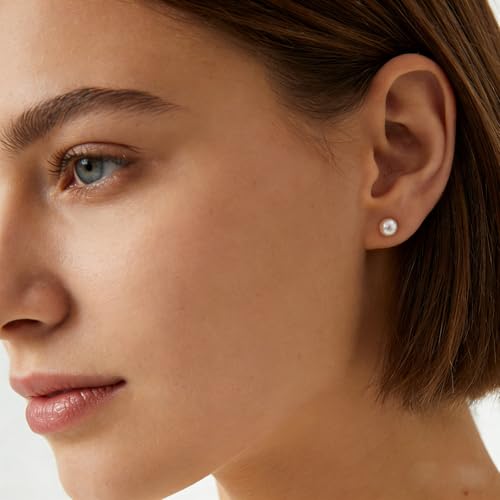 12 Pairs Stainless Steel Pearl Earrings Set for Women - 4 Sizes Included — view 3