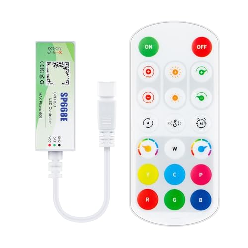 Télécommande WS2812B avec contrôleur LED RGB SP668E pour ruban pixel 600 IC