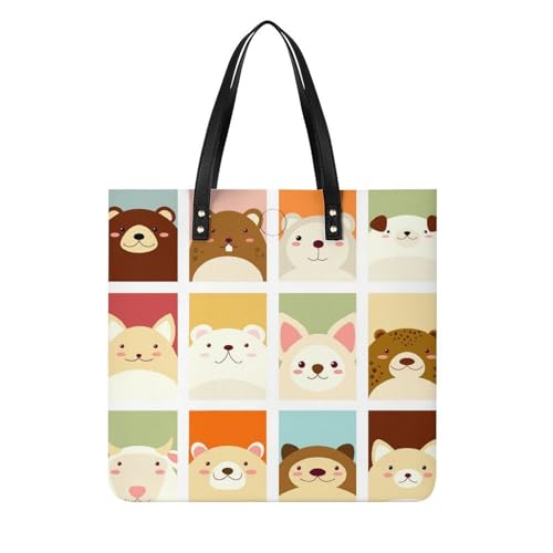 Sac à main shopper chats et ours pour voyage : le grand tote bag en toile de vos escapades