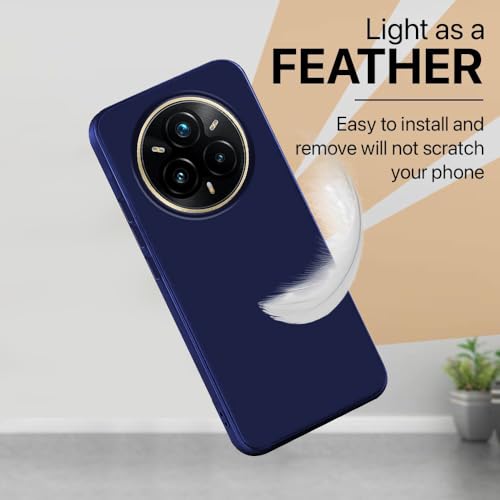 Image of Back Cover for Realme 14 Pro Plus 5G | Full Camera Protection | Premium Liquid Silicon Case | Flexible Bumper Case for Realme 14 Pro Plus 5G (Dark Blue)