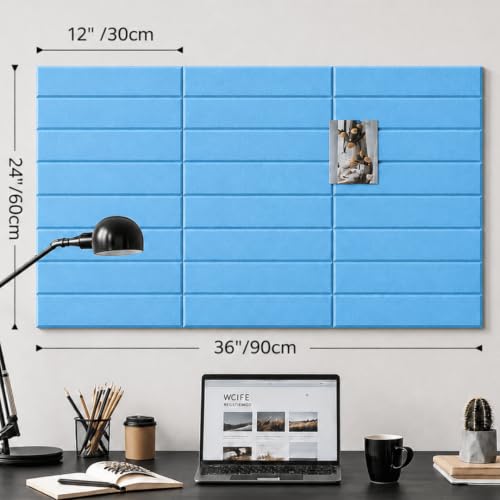 Image of Quiet Canvas Parallel Pinboard, 1x1 ft, Pack of 6, 50 PushPins, (Blue)