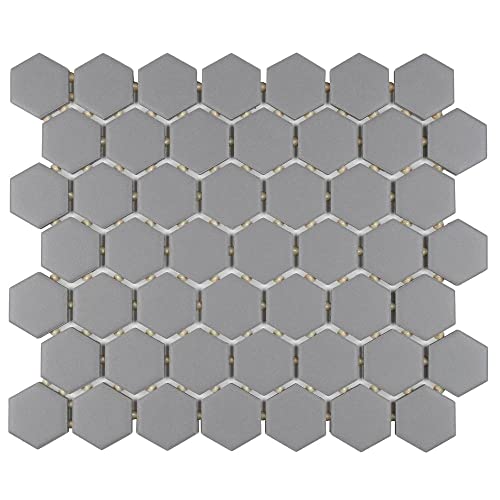 1.5" Dovetail Gray Matte Hexagon Wall Floor Tile (1 Sheets)