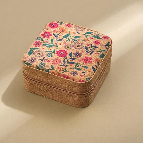 Image of Travel Jewellery Box | Retro Storage Box Portable Jewelry Box | Fabric Jewelry Organizer Creative Travel Accessories for Rings and Jewelry (Small Size)
