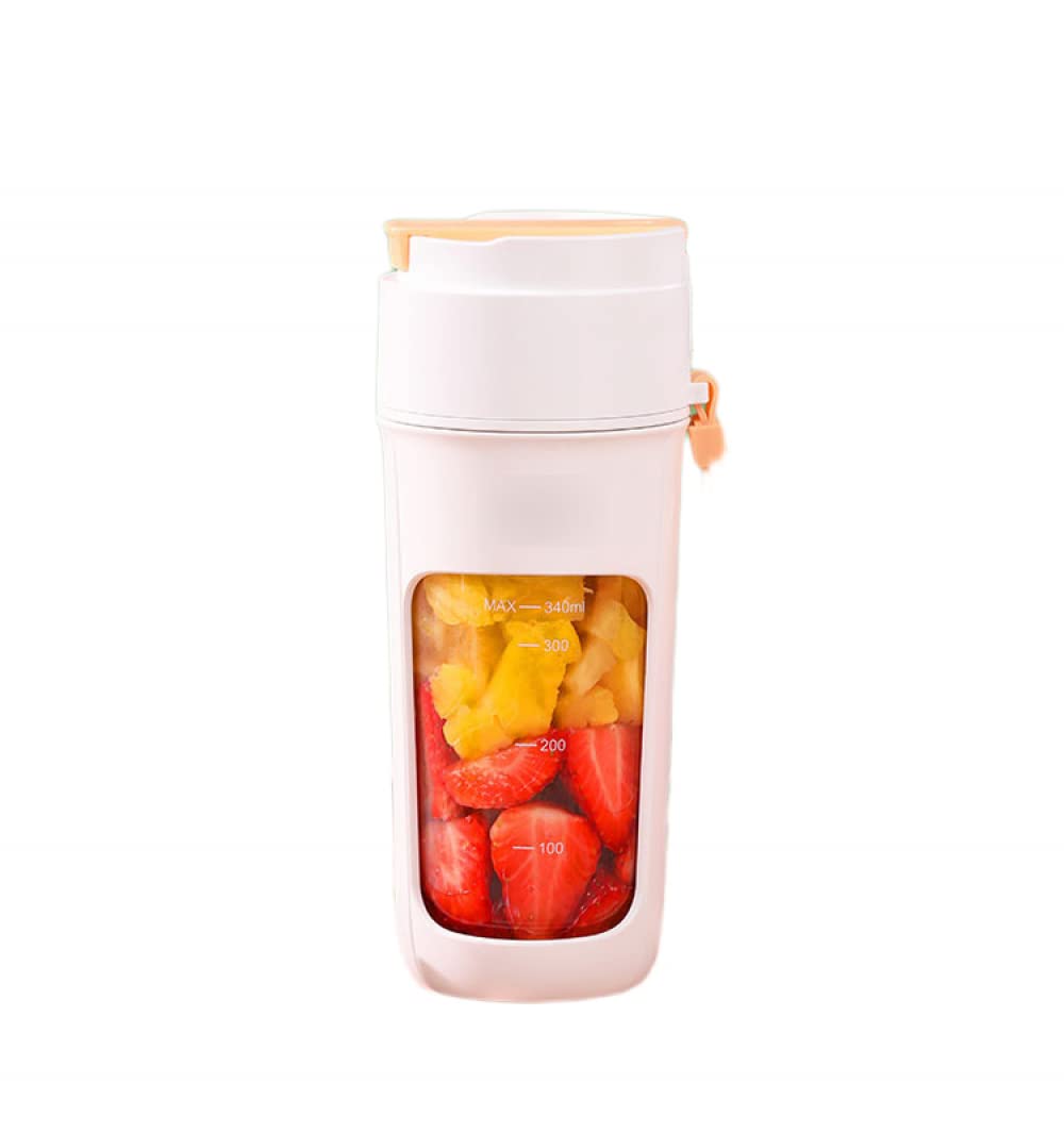 Spremiagrumi Portatile, Frullatore Portatile a 8 Lame, Attrezzatura da Campeggio Bicchiere per Frullatore Multifunzione Domestico, Mini Frullatore per Frappè e Frullati, Bianco