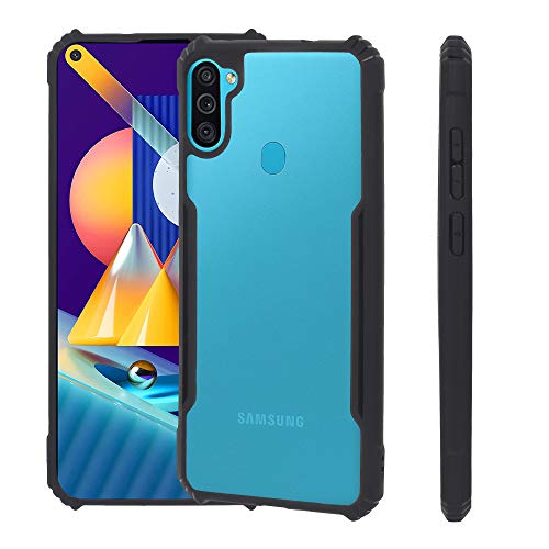 Image of LIRAMARK Transparent Clear Shock Proof Back Cover Case Designed for Samsung Galaxy A11 / Galaxy M11 (Black)