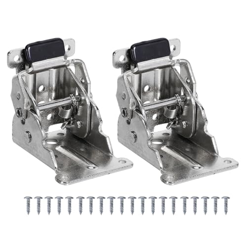 Abaodam 2個 セルフロック機能付き折りたたみテーブル脚ヒンジ 製 耐久強化 固定可能 用家具サポートブラケット 椅子脚対応 安定ロック 簡単