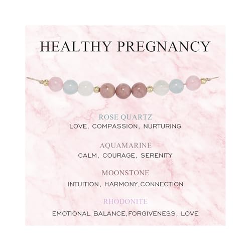 HEEYA Healthy Pregnancy Gifts Natural Stone Bracelets for Pregnant Women,Protection Bracelet,Good Vibes Bracelet for Women,Expecting Mom,Mummy to Be Birthday Christmas Jewelry