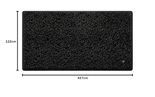 Image of TIB Cushion Noodle Mat for Home Entrance | Heavy Duty Anti-Slip Washable PVC Floor Mat for Bathroom, Kitchen, Bedroom & Office | Water Absorbent Indoor Outdoor Door Mat,Black,4x14 Feet