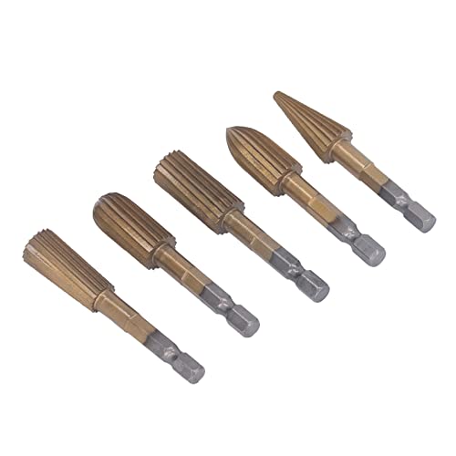 Set de 5 fresas rotativas de acero tungsteno de 1/4 pulg miniatura 5