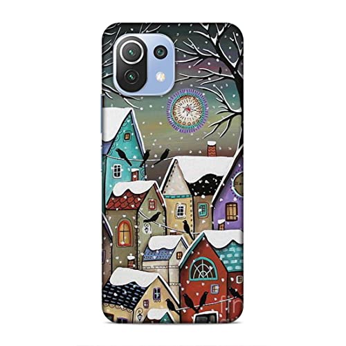 Image of Printed Mobile Back Hard Case Cover for Xiaomi Redmi 11 Lite /Xiaomi Redmi 11 Lite 5G / Xiaomi 11 Lite NE 5G | Snowfall, Houses, Animated, Home Sweet Home -2186