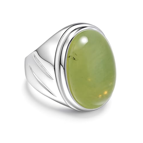 Bague moderne argent 925 et préhnite le cadeau idéal pour femme et adolescente