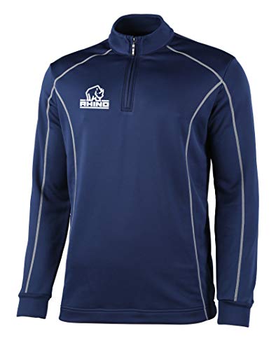 Cuciture piatte. Rhino Siviglia 1/4 Giacca Midlayer con Cerniera, Blu Navy, 3XL