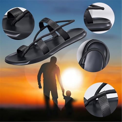 Casual Foot Correction Flat Sandals Men, Men's Summer Comfy Breathable Adjustable Bunion Corrector Sandals, Non-slip Beach Walking Shoes with Orthopedic Toe Ring, Heartwarming Ideas4