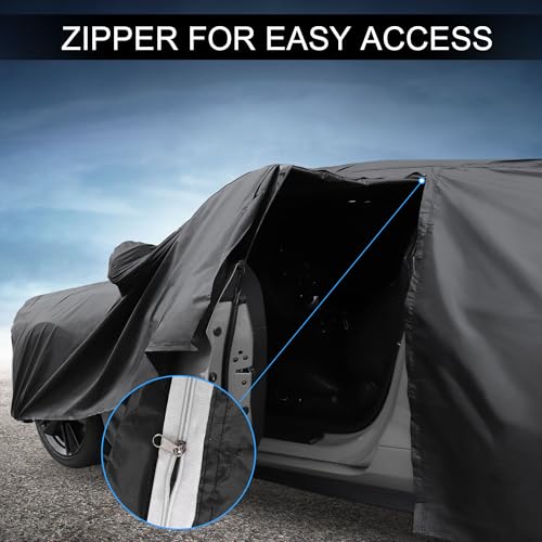 Image of X AUTOHAUX Car Cover Outdoor Waterproof Sun Rain Snow Hail Protection with Left Side Door Zipper 210D-PU for Ford Transit Connect