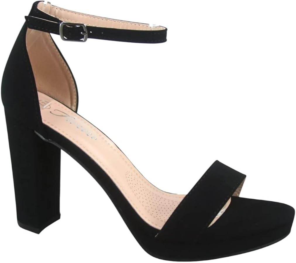 Amazon.com | Forever Women's Chunky High Heel Open Toe Ankle Strap Amazon.com | Forever Women's Chunky High Heel Open Toe Ankle Strap