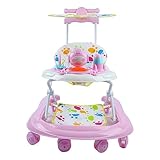 Andador para Niños Pequeños, Andador Plegable de Plástico para Bebés, 8 Ruedas, Seguro, Estable, Caja de Música Antivuelco, Multifuncional para Exteriores